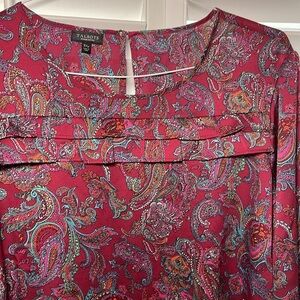 Talbots womens long sleeve paisley blouse‎ 3XP beautiful colors